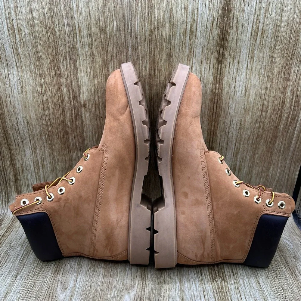 Timberland 6-Inch Premium Waterproof Boots Men's Size 10 Wheat Nubuck Shoes